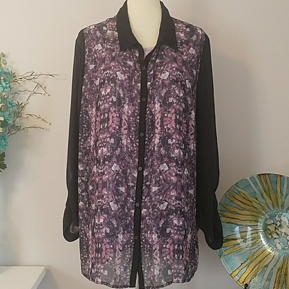 Maurices Tops - Maurices Sheer Button Down